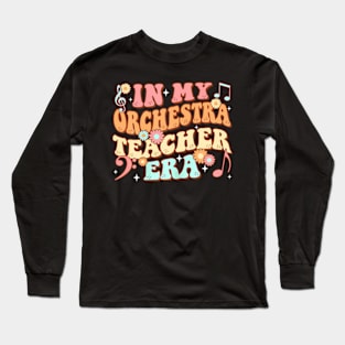 Groovy In My Orchestra Teacher Era Hippy Daisy Music Long Sleeve T-Shirt